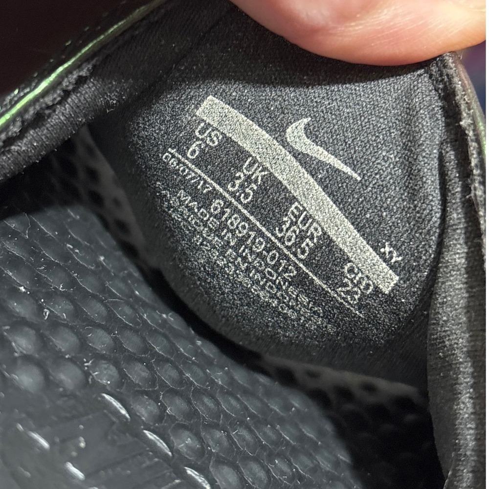 Nike Womens Benassi JDI Slides 6 Iridescent Green Black Logo Slip On Sandals - Picture 8 of 8